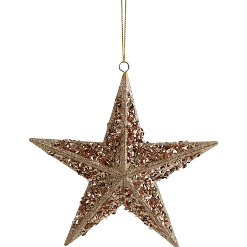 Hot 5.5" Rose Gold Star Shaped Christmas Ornament Symbols