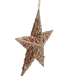 Hot 5.5" Rose Gold Star Shaped Christmas Ornament Symbols