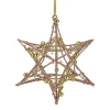 Hot 5" Rose Gold Starburst with Glitter and Beads Christmas Ornament Symbols