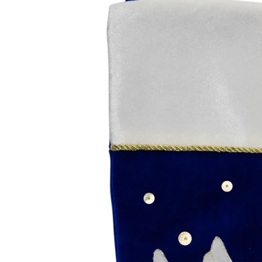 Outlet 20.5" Royal Blue and White Velvet Dove with Olive Branch Christmas Stocking Stockings