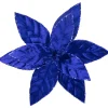 Best 10" Royal Blue Glittered Poinsettia Christmas Floral Pick Clip-On Ornament Garden & Floral