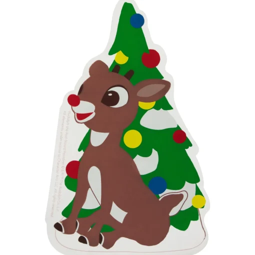 Outlet 8" Rudolph and Christmas Tree Double Sided Gel Window Cling Decoration Window