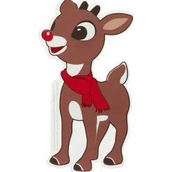 Sale 8" Rudolph in Red Scarf Double Sided Gel Window Cling Decoration Window