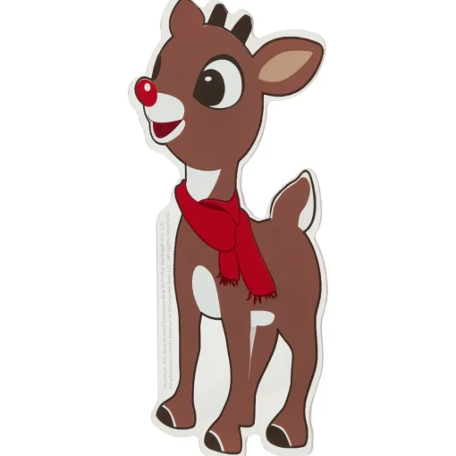 Sale 8" Rudolph in Red Scarf Double Sided Gel Window Cling Decoration Window