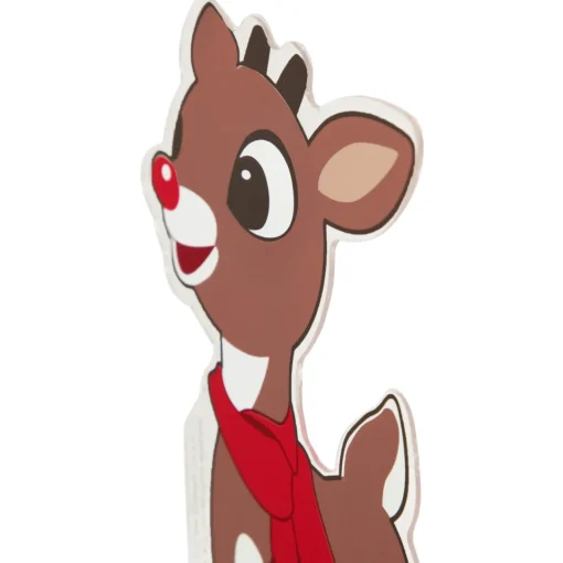 Sale 8" Rudolph in Red Scarf Double Sided Gel Window Cling Decoration Window