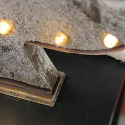 Discount 26.5" Rustic Brown and Gray LED Lighted Christmas Tree Tabletop Decor Trees