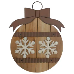 Outlet 16" Rustic Brown Snowflakes Christmas Ornament Wall Sign Door