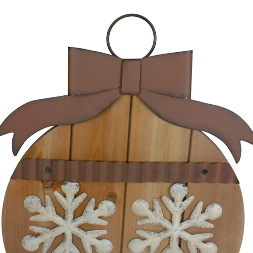 Outlet 16" Rustic Brown Snowflakes Christmas Ornament Wall Sign Door