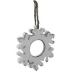 Hot 4.75" Rustic White Embossed Snowflake with Mirror Medallion Christmas Ornament Icicles|Snowflakes