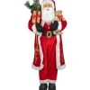 Discount 48" Santa Claus with Teddy Bear and Gift Sack Standing Christmas Figure Santa Claus