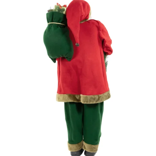 Sale 60" Santa Claus with Wreath and Gift Bag Standing Christmas Figure Santa Claus