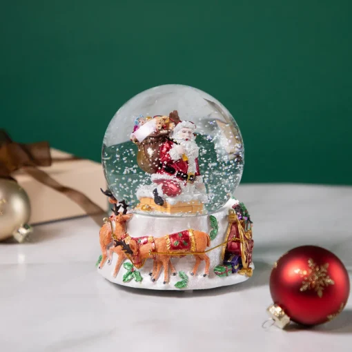 Sale 6.5" Santa Delivering Gifts Musical Christmas Snow Globe Snow Globes