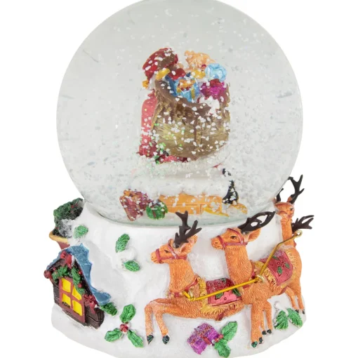 Sale 6.5" Santa Delivering Gifts Musical Christmas Snow Globe Snow Globes