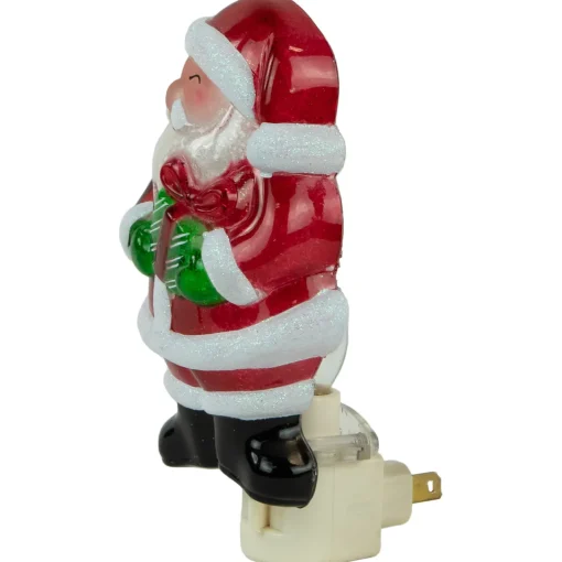 Clearance 6.75" Santa with Gift Frosted Christmas Night Light Night Lights