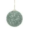 Best 4" Seafoam Green Glitter Beaded Christmas Ball Ornament Glass|Ball Ornaments