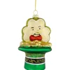 New 4.75" Shamrock and Leprechaun Hat Glass Christmas Ornament Novelty