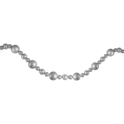 Discount 6' Shatterproof Ball 3-Finish Silver Splendor Christmas Garland Pre Decorated