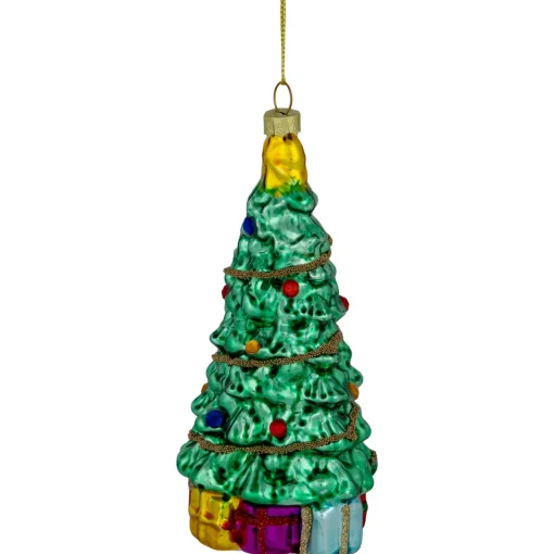 Outlet 5" Shiny Green Decorated Christmas Tree Hanging Glass Ornament Garden & Floral