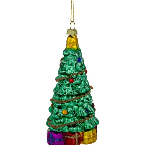 Outlet 5" Shiny Green Decorated Christmas Tree Hanging Glass Ornament Garden & Floral