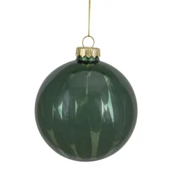 New 4" Shiny Green Glass Christmas Ball Ornament Glass|Ball Ornaments