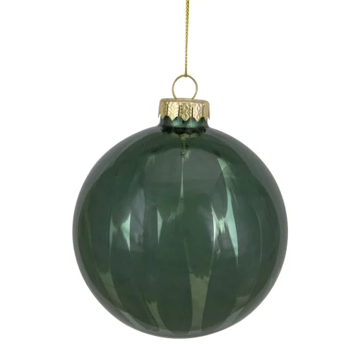 New 4" Shiny Green Glass Christmas Ball Ornament Glass|Ball Ornaments