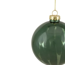 New 4" Shiny Green Glass Christmas Ball Ornament Glass|Ball Ornaments