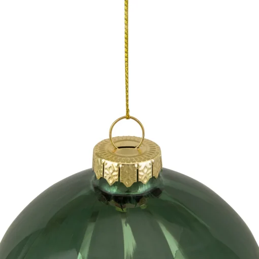 New 4" Shiny Green Glass Christmas Ball Ornament Glass|Ball Ornaments