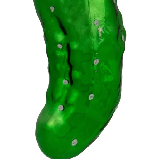 Outlet 4" Shiny Green Pickle Hanging Glass Christmas Ornament Food & Beverage