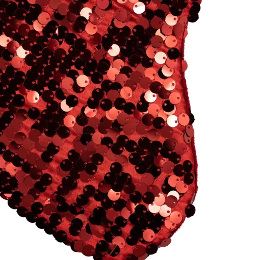 Outlet 19" Shiny Metallic Red Sequined Christmas Stocking with Velveteen Cuff Stockings