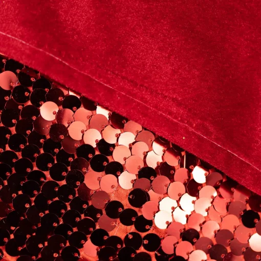 Outlet 19" Shiny Metallic Red Sequined Christmas Stocking with Velveteen Cuff Stockings