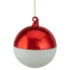 New 3.5" Shiny Red and Matte White Glass Christmas Ball Ornament Glass|Ball Ornaments