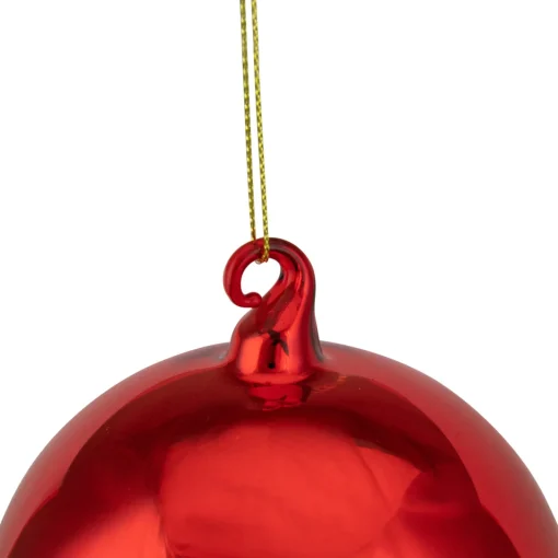 New 3.5" Shiny Red and Matte White Glass Christmas Ball Ornament Glass|Ball Ornaments