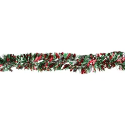 Sale 12' Shiny Red and Silver Christmas Tinsel Garland - Unlit Colorful