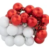 6.75" Shiny Red and White Shatterproof Ball Ornament Christmas Pick Sprays, Picks & Branches