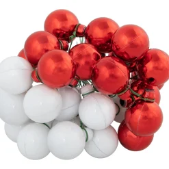 6.75" Shiny Red and White Shatterproof Ball Ornament Christmas Pick Sprays, Picks & Branches