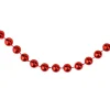 New 33' Shiny Red Round Beaded Christmas Garland Beaded
