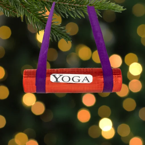 Clearance 4.25" Shiny Red Yoga Mat Glass Christmas Ornament Hobbies