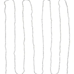 Online 15' Shiny Silver Metallic Faceted Beaded Christmas Garland - Unlit Beaded