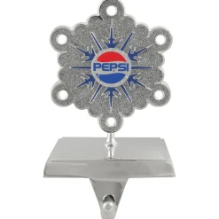 Best 6.5" Silver and Blue "PEPSI" Snowflake Christmas Stocking Holder Stocking Holders