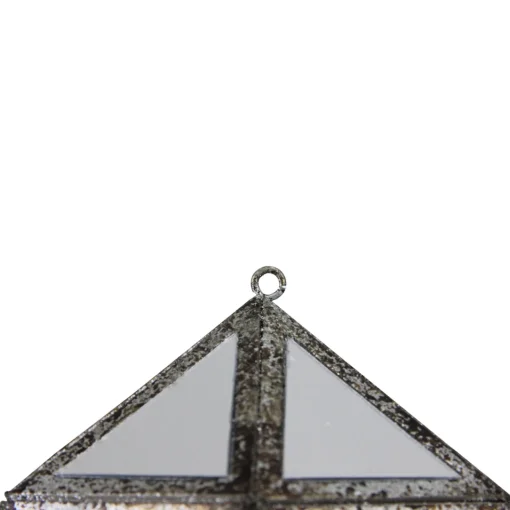Online 10.5" Silver and Clear Mirrored Geometric Framed Drop Christmas Ornament Finials|Pendants