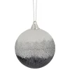 Hot 3" Silver and White Glitter Drenched Shatterproof Christmas Ball Ornament Shatterproof Balls|Ball Ornaments