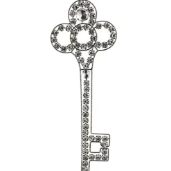 Outlet 10" Silver Antique Finish Rhinestone Embellished Key Christmas Ornament Novelty
