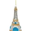 4.75" Silver Eiffel Tower Glittered Christmas Glass Hanging Ornament Travel & Destinations