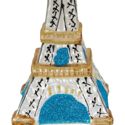 4.75" Silver Eiffel Tower Glittered Christmas Glass Hanging Ornament Travel & Destinations