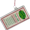 4.25" Silver "Fa La La Lotto Santa's Pick" Glass Christmas Hanging Ornament Sports