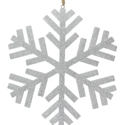 Outlet 11.75" Silver Glitter Drenched Snowflake Christmas Ornament Icicles|Snowflakes