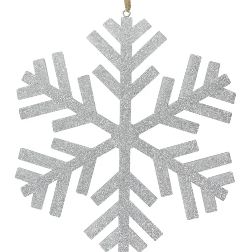 Outlet 11.75" Silver Glitter Drenched Snowflake Christmas Ornament Icicles|Snowflakes