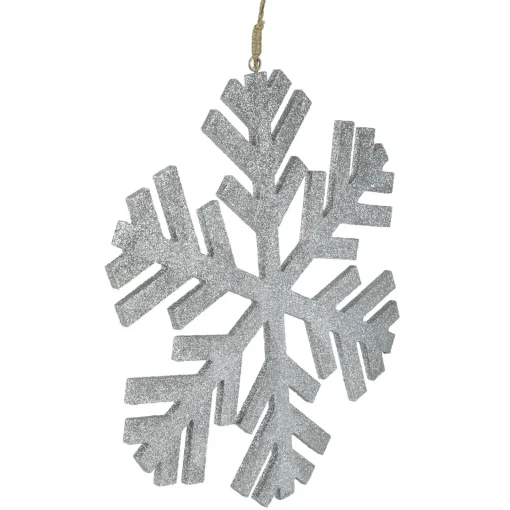 Outlet 11.75" Silver Glitter Drenched Snowflake Christmas Ornament Icicles|Snowflakes