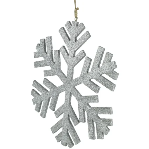 Outlet 11.75" Silver Glitter Drenched Snowflake Christmas Ornament Icicles|Snowflakes