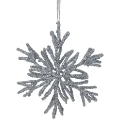 Discount 7.5" Silver Glitter Snowflake Christmas Ornament Icicles|Snowflakes